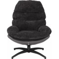 Otočné designové lounge křeslo GISELLE černé