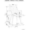 Jídelní křeslo Apple tmavě béžové/černé
