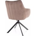 Otočné jídelní křeslo Azalia Velvet cappuccino/černé