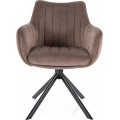 Otočné jídelní křeslo Azalia Velvet cappuccino/černé
