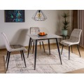 Jídelní stůl Rion 80 cm keramika bílý mramor/černý