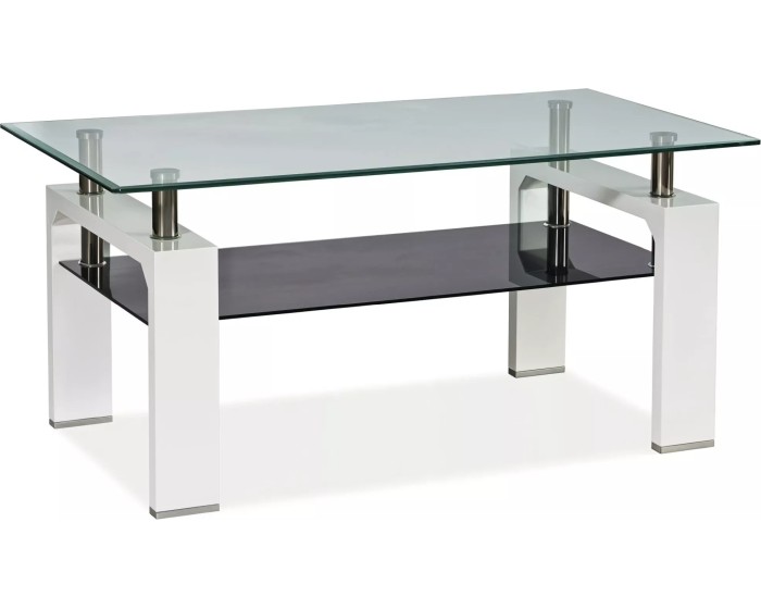 Konferenční stolek Lisa II 60 cm bílý/černý
