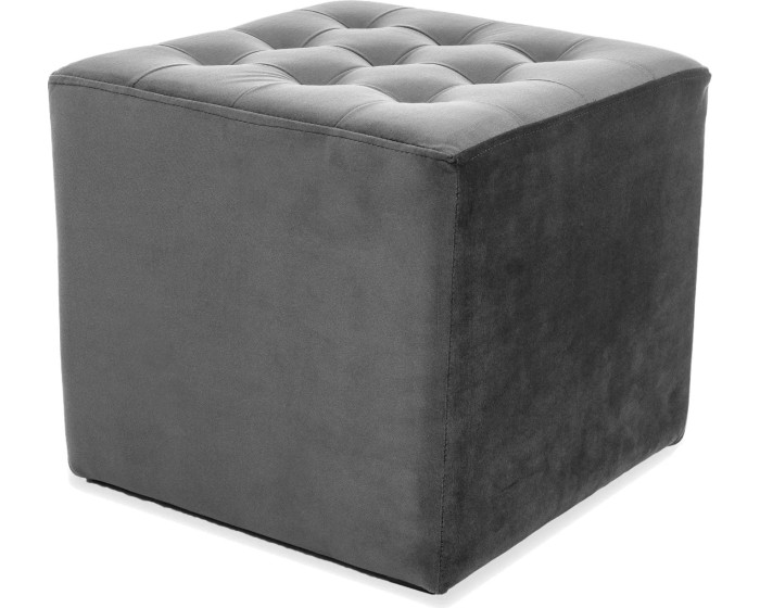 Taburet Lori Velvet tmavě šedý