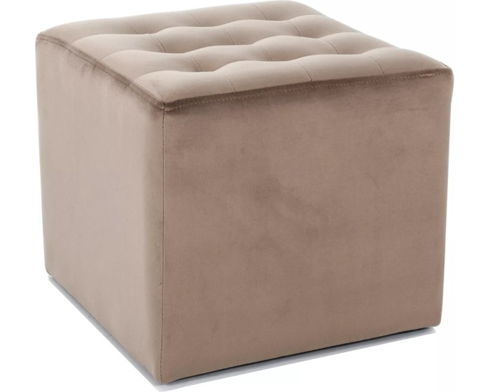 Taburet Lori Velvet tmavě béžový