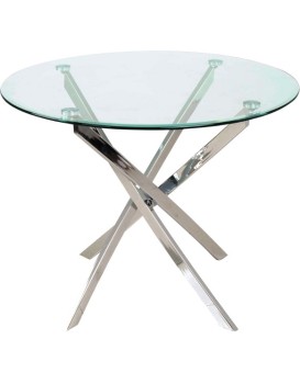 Jídelní stůl Agis 90 cm čirý/chrom