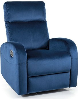 Polohovací křeslo Olimp Velvet tmavě modré