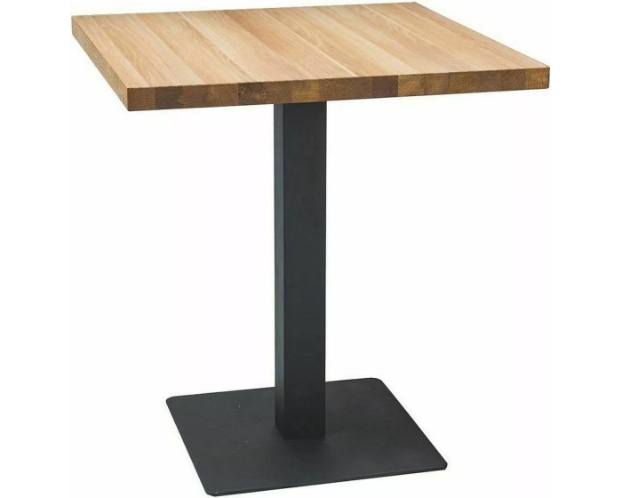 Jídelní stůl Puro 70 cm lamino černý/dub přírodní