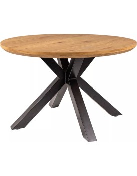 Kulatý jídelní stůl Ritmo 120 cm dub přírodní/černý