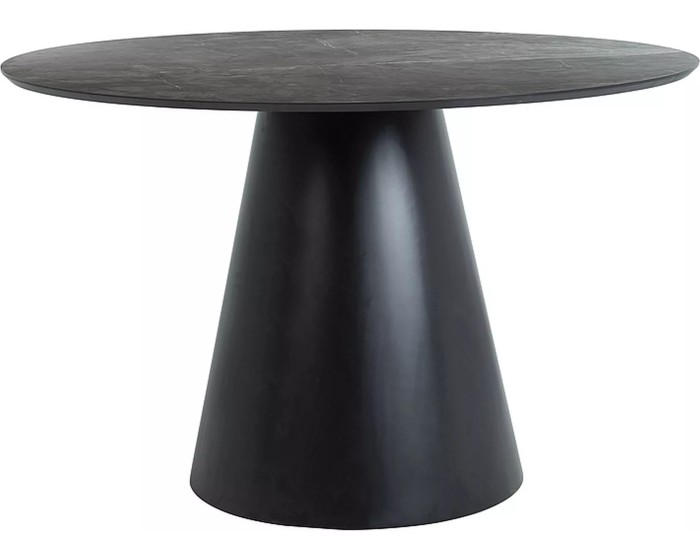 Kulatý jídelní stůl Angel 120 cm černý mramor