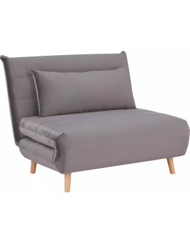 Rozkládací futonové křeslo SPIKE Velvet šedé