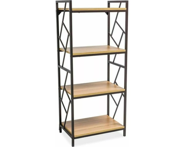 Regál Tablo 04 140 cm dub přírodní/černý