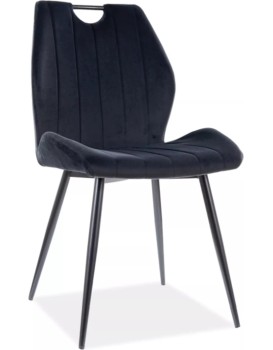 Čalouněná jídelní židle Arco Velvet černá