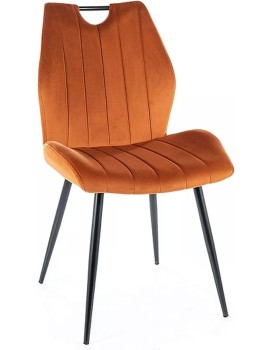 Čalouněná jídelní židle Arco Velvet oranžová