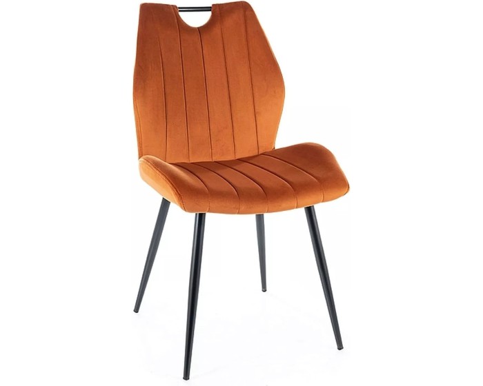 Čalouněná jídelní židle Arco Velvet oranžová