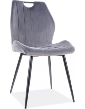 Čalouněná jídelní židle Arco Velvet šedá