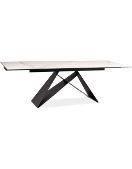 Jídelní rozkládací stůl Westin 180/260 cm keramika černý/bílý mramor