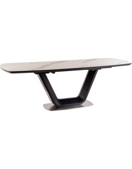 Rozkládací jídelní stůl Armani 160/220 cm bílý/černý