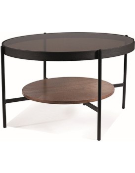 Konferenční stolek Prima B 74 cm ořech/černý
