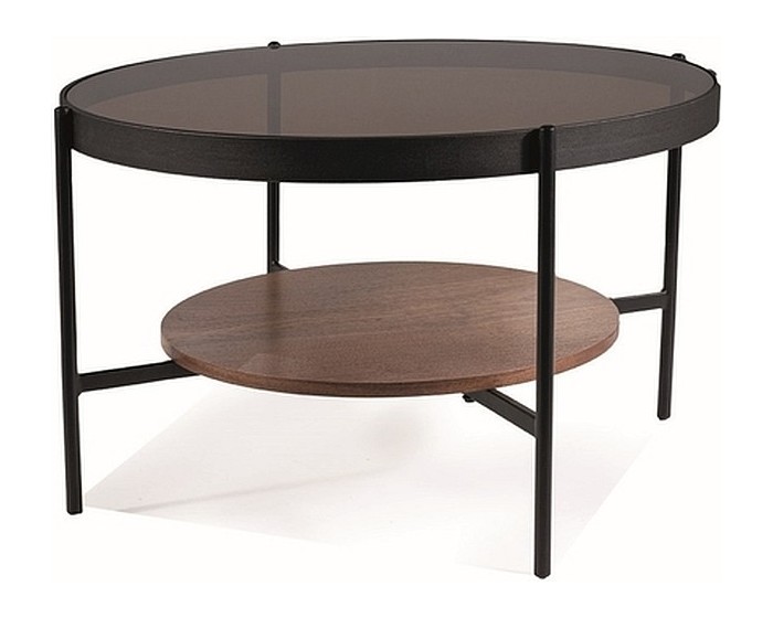 Konferenční stolek Prima B 74 cm ořech/černý