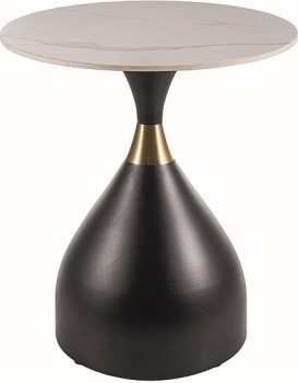 Odkládací stolek Virgo 50 cm mramor/černý