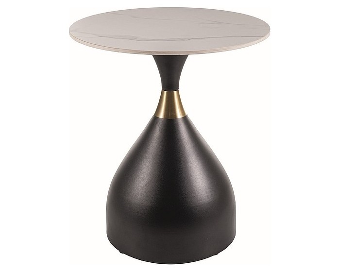 Odkládací stolek Virgo 50 cm mramor/černý