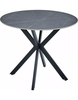 Jídelní stůl Talia 90 cm keramika mramor/černý