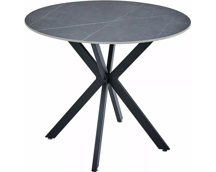 Jídelní stůl Talia 90 cm keramika mramor/černý