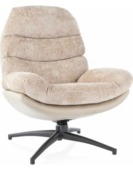 Otočné designové lounge křeslo GISELLE starorůžové/béžové