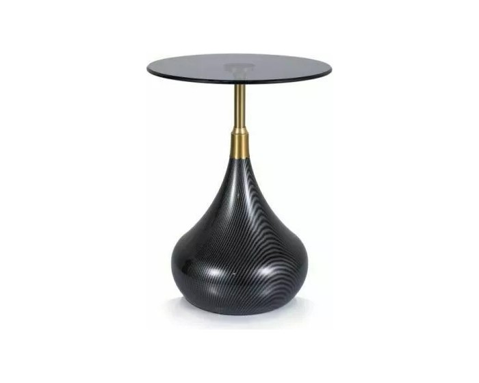 Odkládací stolek Taurus 40 cm černý/zlatý