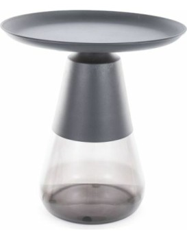 Odkládací stolek Tiffany 50 cm čirý/černý mat