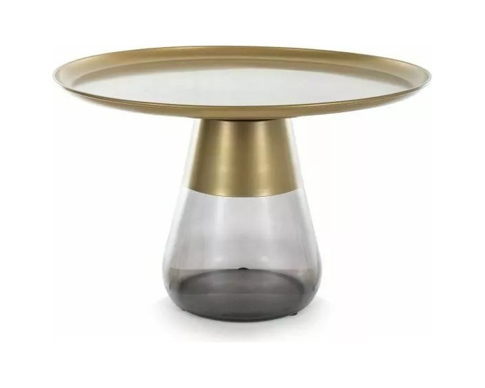 Konferenční stolek Tiffany 70 cm čirý/zlatý
