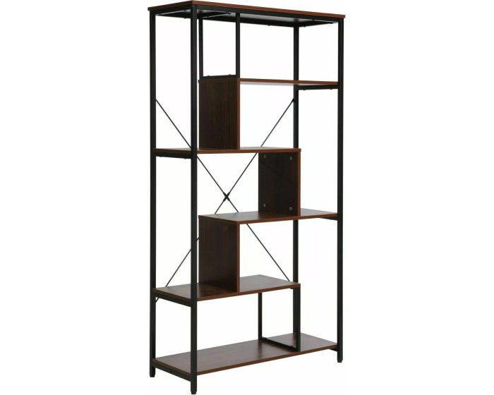 Regál Net A 85 cm ořech tmavý/černý