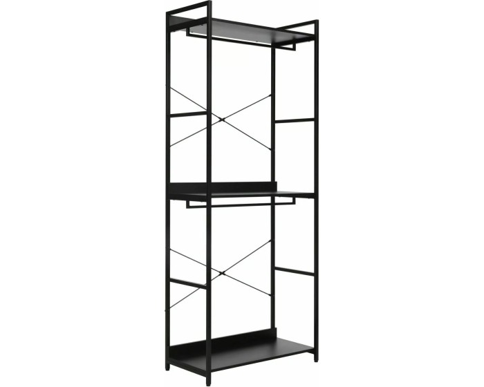 Otevřená šatní skříň Rin 01 200 cm černá