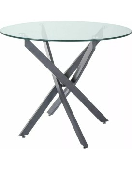 Jídelní stůl Agis 90 cm čirý/černý