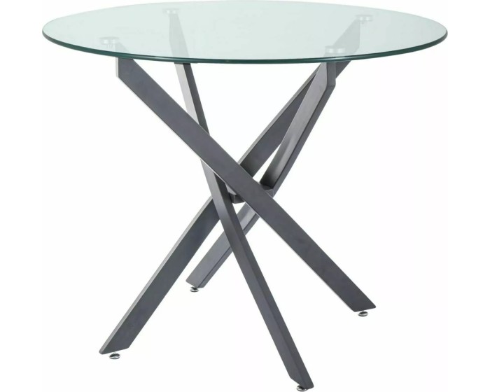 Jídelní stůl Agis 90 cm čirý/černý
