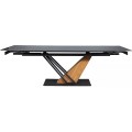 Rozkládací jídelní stůl Genesis 160/220 cm černý mramor/jasan