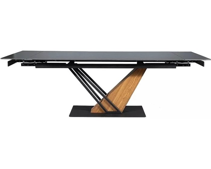 Rozkládací jídelní stůl Genesis 160/220 cm černý mramor/jasan