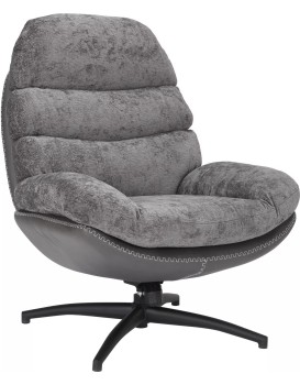 Otočné designové lounge křeslo GISELLE šedé