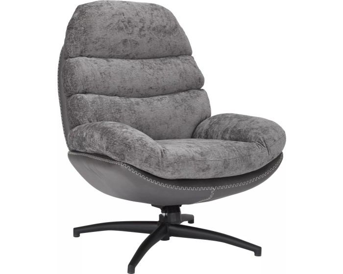 Otočné designové lounge křeslo GISELLE šedé
