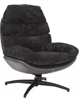 Otočné designové lounge křeslo GISELLE černé