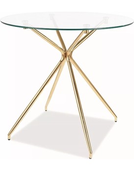 Jídelní stůl Azalia 80 cm čirý/zlatý