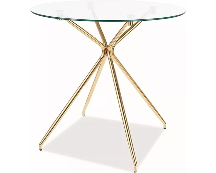 Jídelní stůl Azalia 80 cm čirý/zlatý