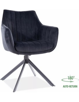 Otočné jídelní křeslo Azalia Velvet černé