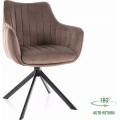 Otočné jídelní křeslo Azalia Velvet cappuccino/černé