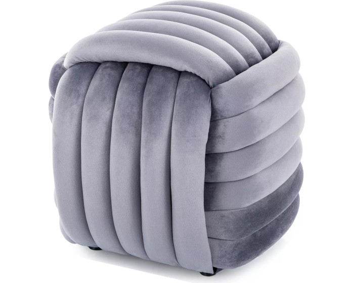 Taburet Bruni Velvet šedý