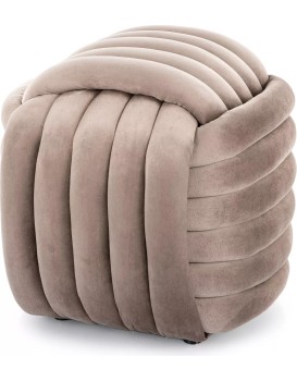Taburet Bruni Velvet tmavě béžový