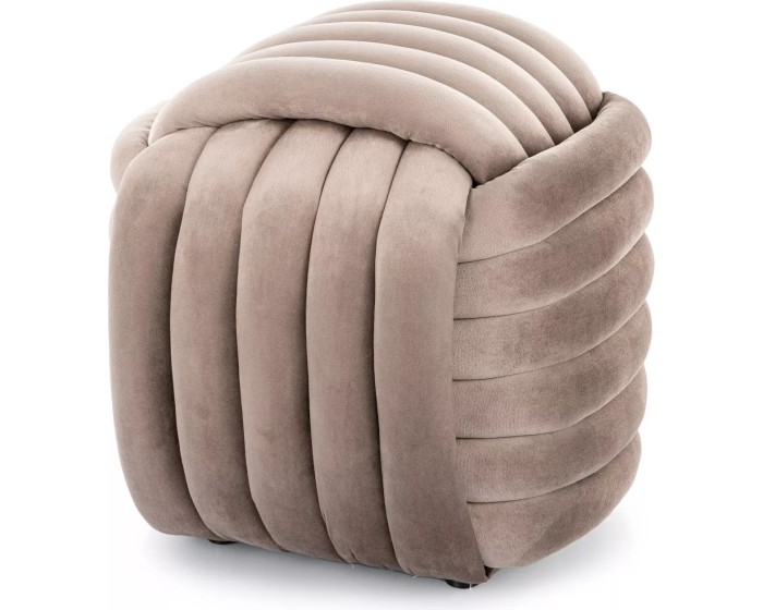Taburet Bruni Velvet tmavě béžový
