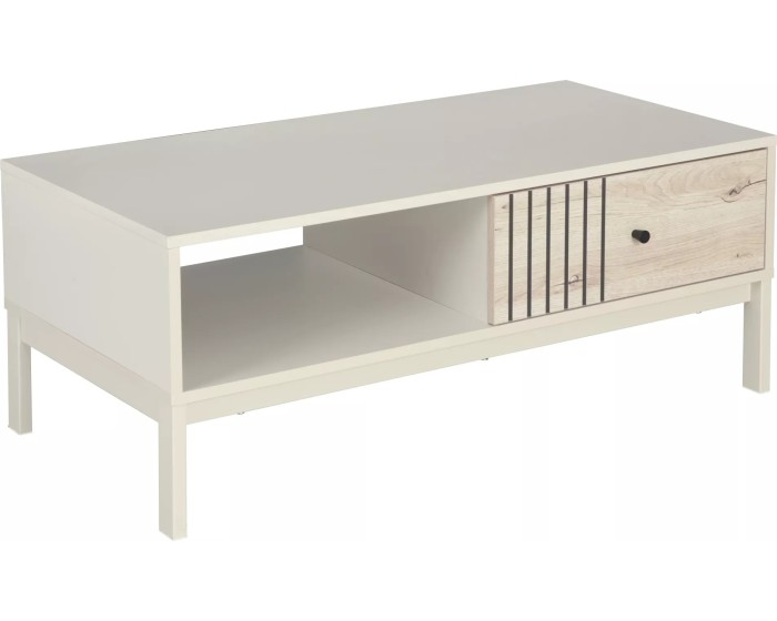 Konferenční stolek Frost 100 cm krémový/alpský dub