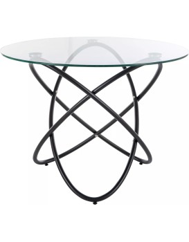 Jídelní stůl Orbit 100 cm černý/čirý
