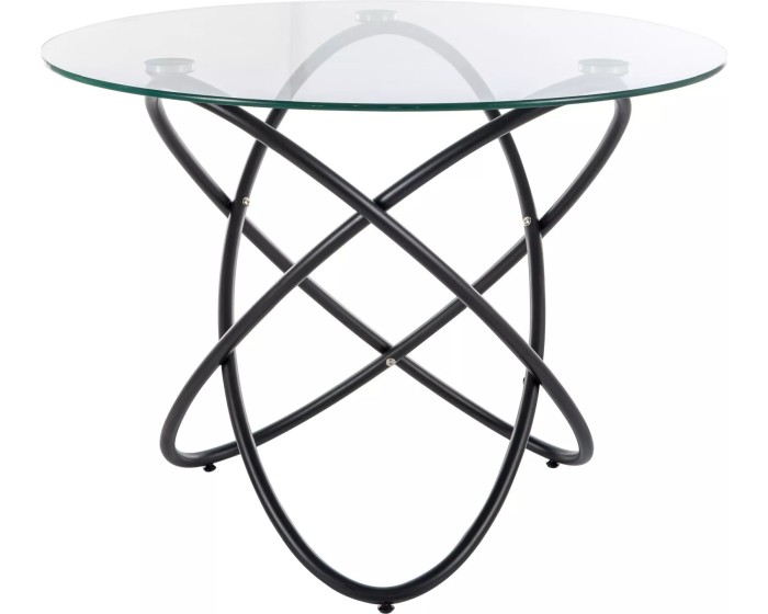 Jídelní stůl Orbit 100 cm černý/čirý